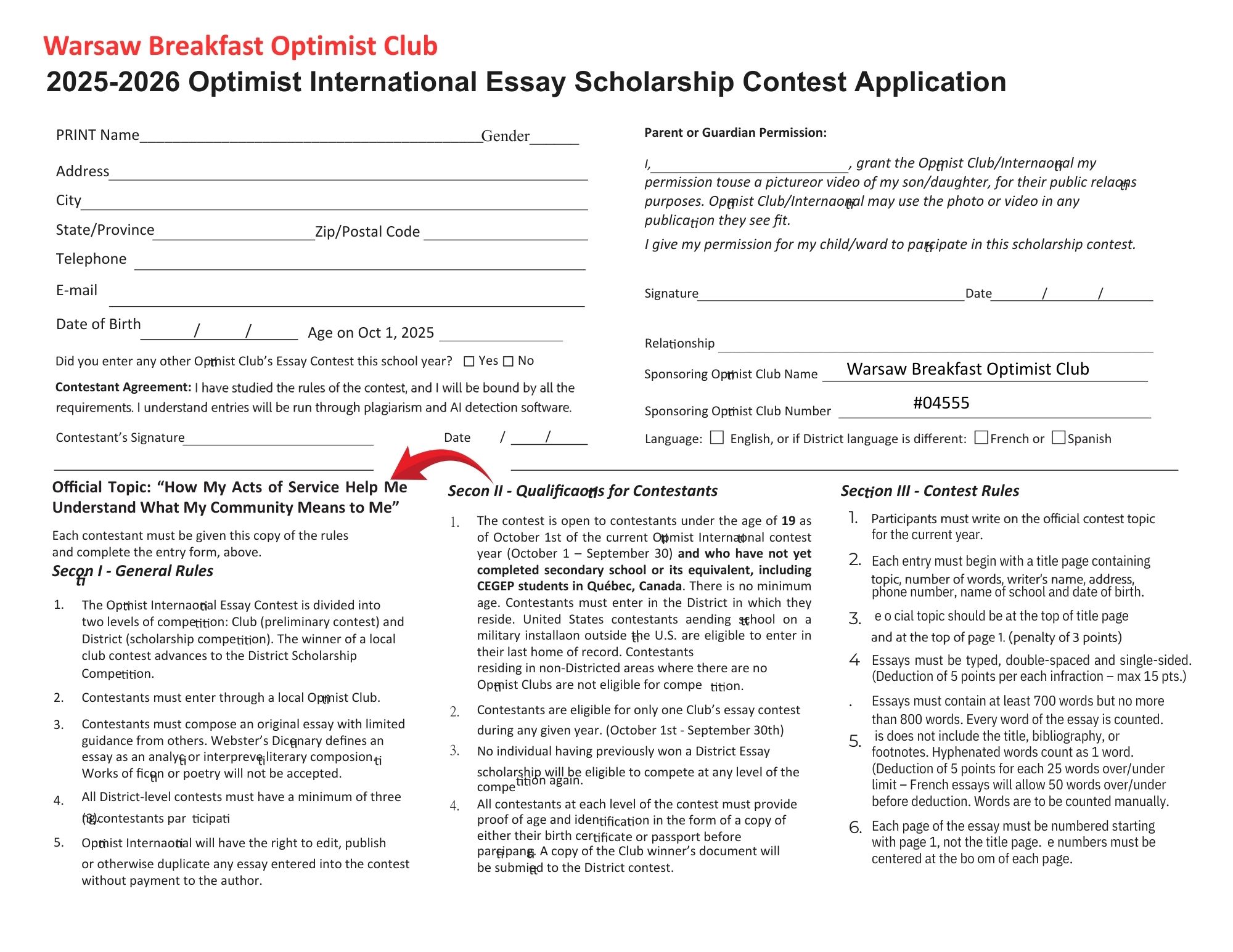 Essay Entries Essay Contest β The OPTIBULLETTE